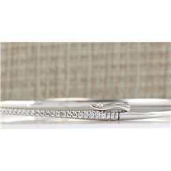 0.80CTW Natural Diamond Bracelet In 14K White Gold