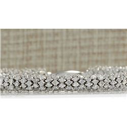 14.00 CTW Natural Diamond Bracelet In 18K Solid White Gold