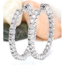 2.25 CTW Natural Diamond 18K Solid White Gold Earrings