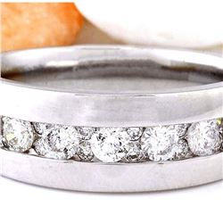 1.17 CTW Natural Diamond 14K Solid White Gold Ring