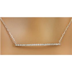 0.25 CTW Diamond 14K White Gold Bar Necklace