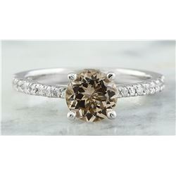 1.30 CTW Morganite 18K White Gold Diamond Ring