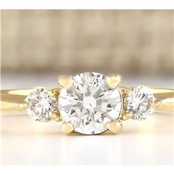 0.63 CTW Natural Diamond Engagement Ring 18K Solid Yellow Gold