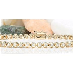 2.38 CTW Natural Diamond 18K Solid Yellow Gold Bracelet