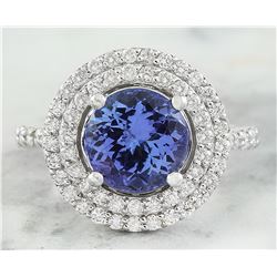 4.32 CTW Tanzanite 14K White Gold Diamond Ring