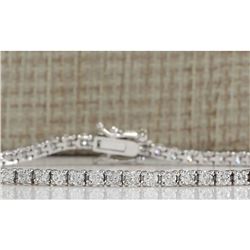 3.55 CTW Natural Diamond Bracelet In 18K Solid White Gold