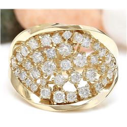 1.28 CTW Natural Diamond 14K Solid Yellow Gold Ring