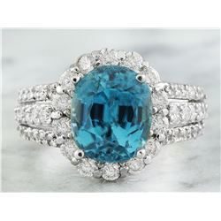 9.32 CTW Zircon 18K White Gold Diamond Ring