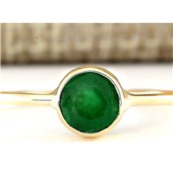 0.85 CTW Natural Emerald Ring In 18K Yellow Gold