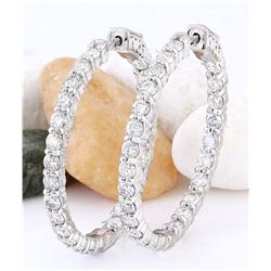 4.50 CTW Natural Diamond 14K Solid White Gold Earrings