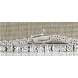 6.96 CTW Natural Diamond Bracelet In 18K Solid White Gold