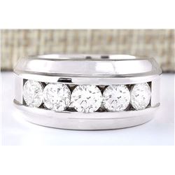 3.90 CTW Natural Diamond Ring In 14k White Gold