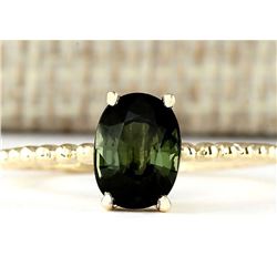 1.62 CTW Natural Green Tourmaline Ring In 14k Yellow Gold