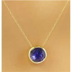 1.50 CTW Tanzanite 18K Yellow Gold Necklace