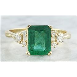 2.23 CTW Emerald 14K Yellow Gold Diamond Ring