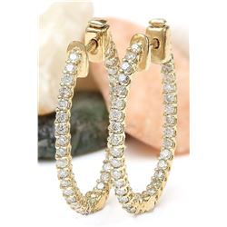 1.75 CTW Natural Diamond 18K Solid Yellow Gold Earrings