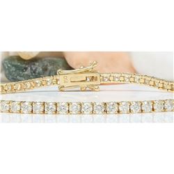 4.68 CTW Natural Diamond 18K Solid Yellow Gold Bracelet