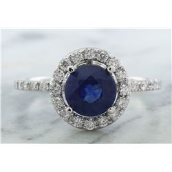 2.61 CTW Sapphire 14K White Gold Diamond Ring