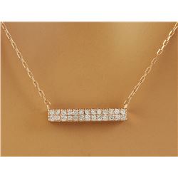 0.40 CTW Diamond 14K Rose Gold Double Bar Necklace