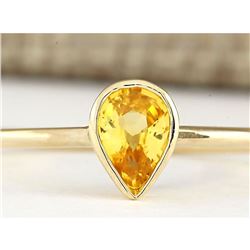 0.52 CTW Natural Yellow Sapphire Ring In 14k Yellow Gold