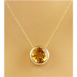 1.50 CTW Citrine 14K Yellow Gold Necklace