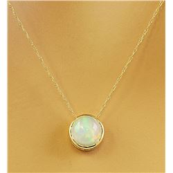 1.50 CTW Opal 14K Yellow Gold Necklace