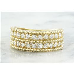 0.66 CTW Two Row Diamond 18K Yellow Gold Ring