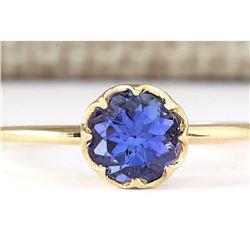 1.35 CTW Natural Tanzanite Ring In 14k Yellow Gold