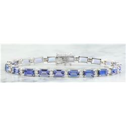 11.55 CTW Tanzanite 18K White Gold Diamond Bracelet