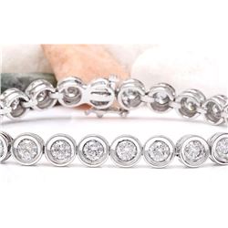 10.22 CTW Natural Diamond 14K Solid White Gold Bracelet