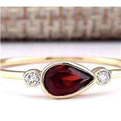 0.56 CTW Natural Rhodolite Garnet Ring In 14k Yellow Gold