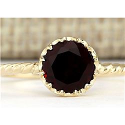 1.50 CTW Natural Garnet Ring In 14k Yellow Gold