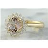 Image 2 : 1.50 CTW Morganite 14K Yellow Gold Diamond Ring