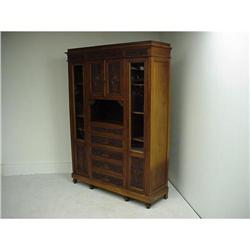 Walnut Victorian Bookcase Cabinet #1140020