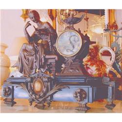 Sculptured French Clock  with marble stand #1140368