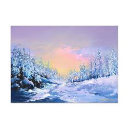 Thomas Leung, "Ice World" Original Oil Painting on Canvas Board, Hand Signed with Certificate of Aut