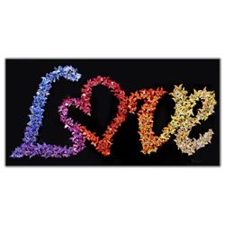 Patricia Govezensky- Original 3D Metal Art on Wood "Love"