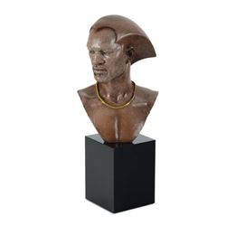 Thomas Blackshear, "Remembering" Limited Edition Mixed Media Sculpture on Marble Base, Numbered with