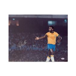 "Pele" Print, Autographed by Legendary Brazilian Footballer, Pele.