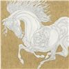 Image 2 : Guillaume Azoulay, "Sketch" Framed Original Pen and Ink Drawing with Hand Laid Gold Leaf, Hand Signe