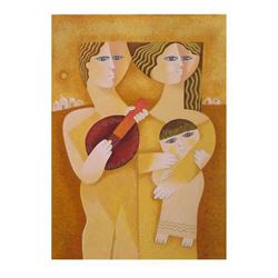 Samy Briss- Original Serigraph "Trio a la Guitare"