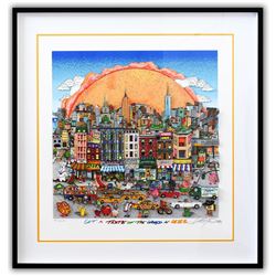 Charles Fazzino- 3D Construction Silkscreen Serigraph "Get A Taste of the World in N.Y.C"