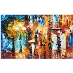 Leonid Afremov (1955-2019)  Streetside Expression  Limited Edition Giclee on Canvas, Numbered and Si