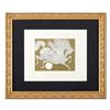 Image 1 : Guillaume Azoulay, "Cranes" Framed Original Pen and Ink Drawing with Hand Laid Gold Leaf, Hand Signe