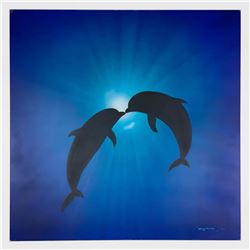 Wyland, "Angels of the Sea" Hand Signed Original Painting on Board with Letter of Authenticity.