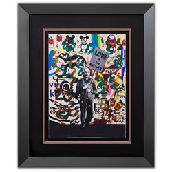 Nastya Rovenskaya- Original Mixed Media on Paper "Einstein's Placard"