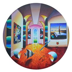 Ferjo, "Lovely Masters in the Sun" Original Painting on Wood, Hand Signed with Letter of Authenticit