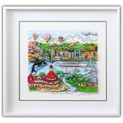 Charles Fazzino- 3D Construction Silkscreen Serigraph "Sun Day in San Diego"