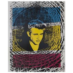 Peter Tunney, "James Dean (Color)" Hand Signed Original Mixed Media with Certificate of Authenticity