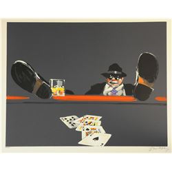 Waldemar Swierzy (1931-2013)- Hand Pulled Original Lithograph "Royal Flush"